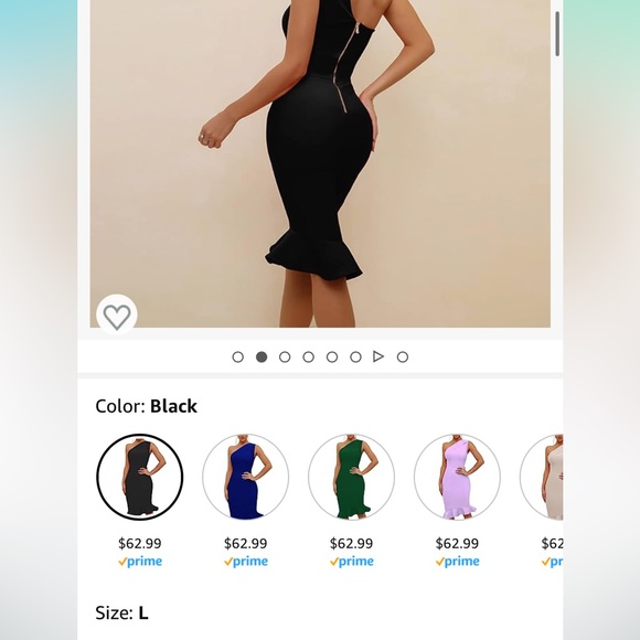 NEW Ruffle Hem One Shoulder Bandage Pencil Dress - Picture 4 of 4